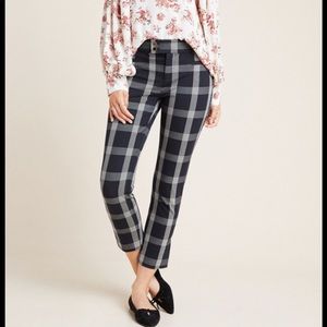 Anthropologie Essential Slim Check Pants